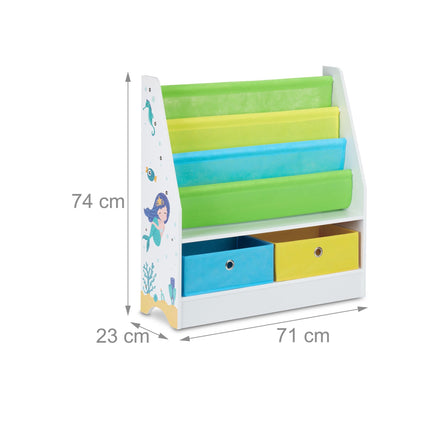 Children's shelf with 2 drawers & 3 hanging compartments