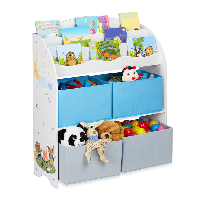 Children's shelf with 4 fabric drawers