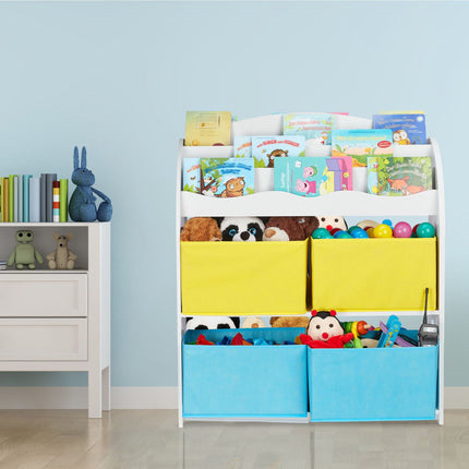 Children's shelf with 4 fabric drawers