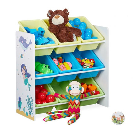 Children's shelf with 9 drawers and motif