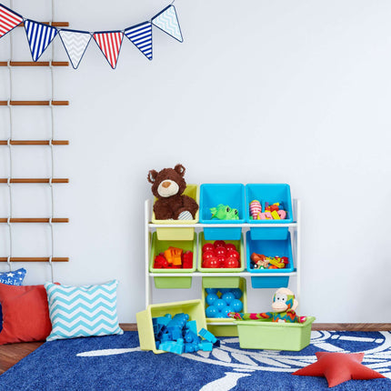 Children's shelf with 9 drawers and motif