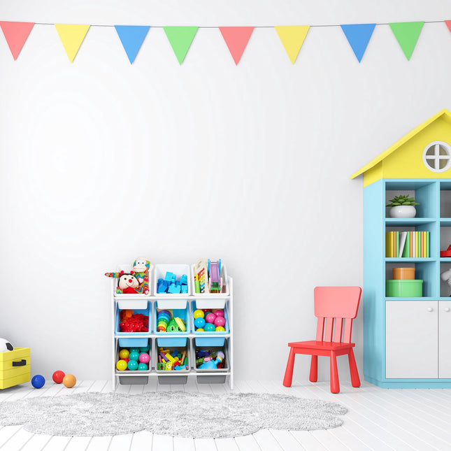 Children's shelf with 9 drawers and motif