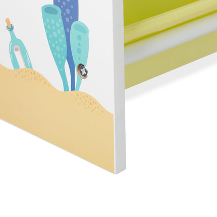 Children's shelf with 9 drawers and motif