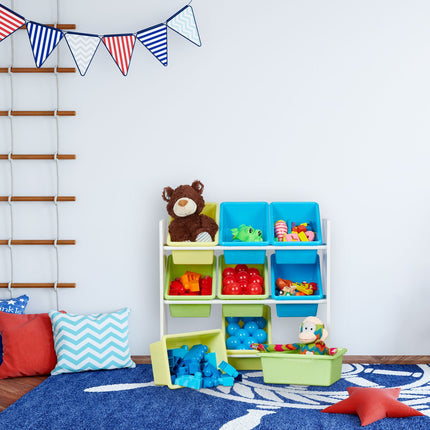 Children's shelf with 9 drawers and motif