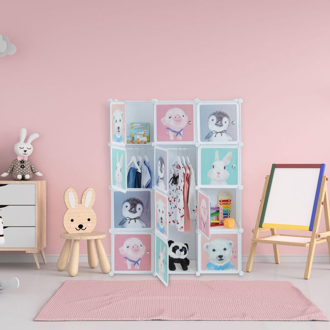 Children's shelf with clothes rails