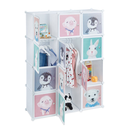 Children's shelf with clothes rails