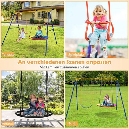 Children's swing double swing with swing frame can hold up to 300 kg (2 swings with frame)