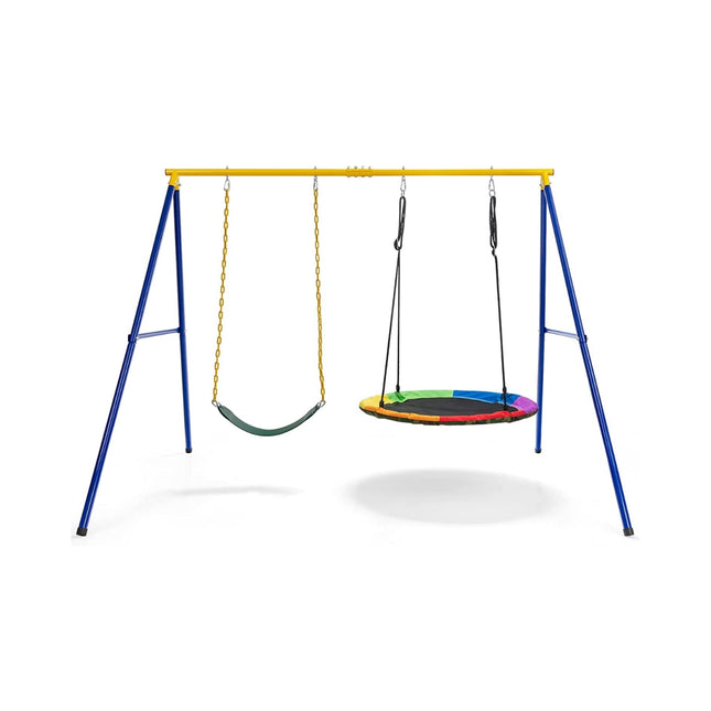 Children's swing double swing with swing frame can hold up to 300 kg (2 swings with frame)