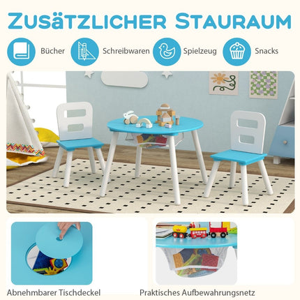 Children's table with 2 chairs 3 pieces. Children's furniture set made of wood, stackable green