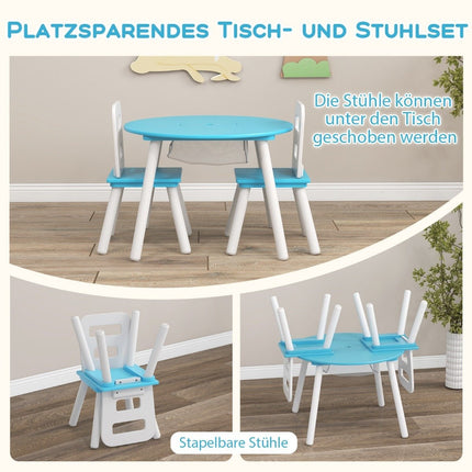 Children's table with 2 chairs 3 pieces. Children's furniture set made of wood, stackable green
