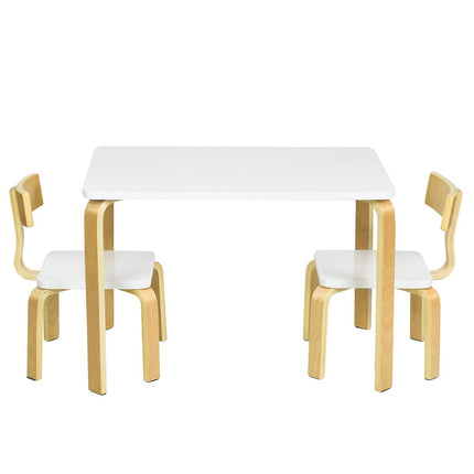 Children's table with 2 wooden chairs 3 pieces. Children's seating group Seating group for children white
