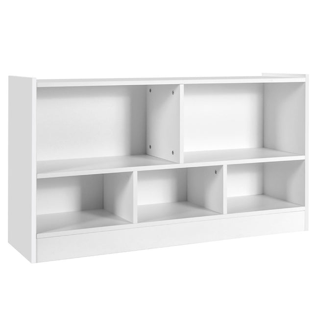Children's toy cabinet made of wood, children's shelf, bookshelf, 111 x 30 x 61.5 cm, white