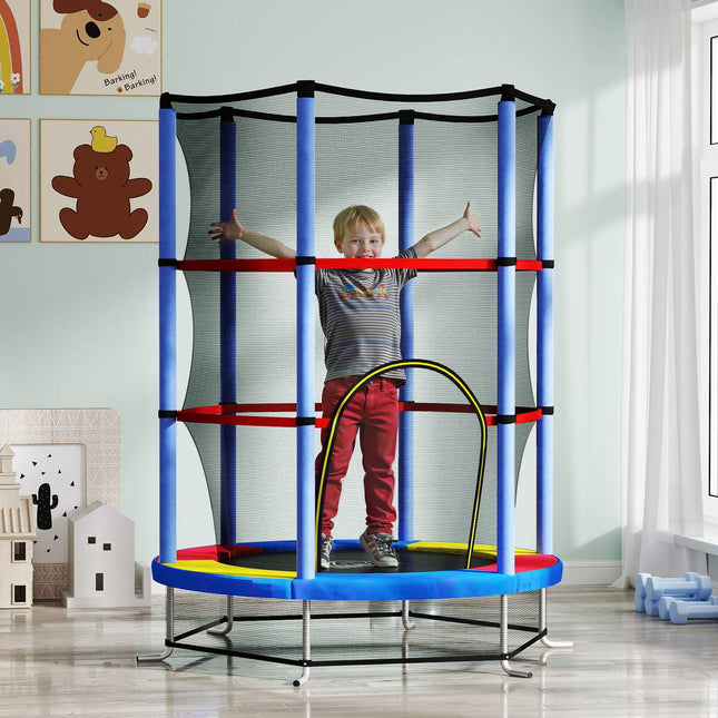 Children's trampoline with safety net - indoor/outdoor, Ø140 cm