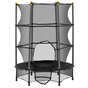 Children's trampoline with safety net, 140 cm, black