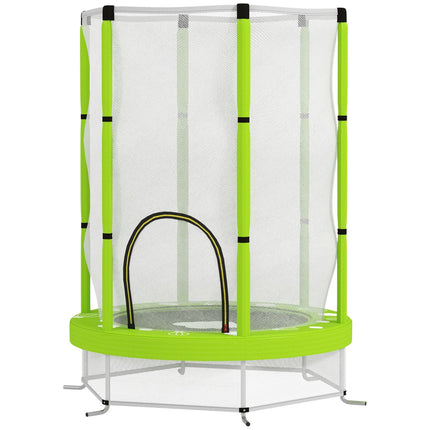 Children's trampoline 140cm with safety net, green