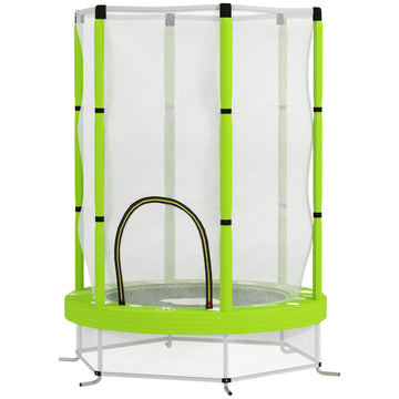Children's trampoline 140cm with safety net, green
