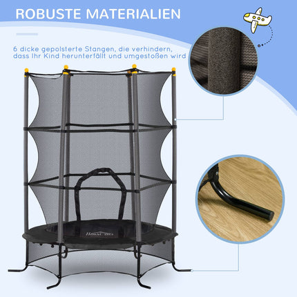 Outdoor trampoline for children with safety net, 163 cm diameter