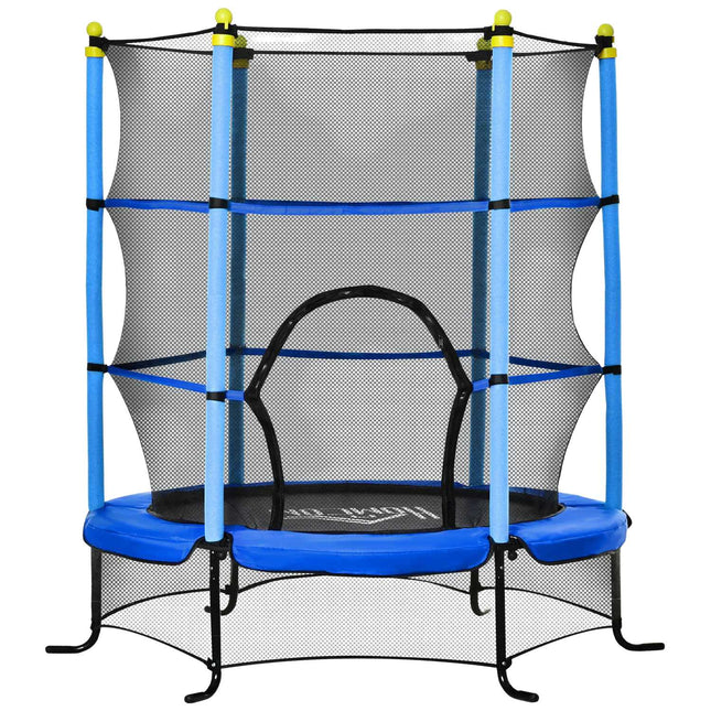 Children's trampoline 163 cm with safety net - steel blue