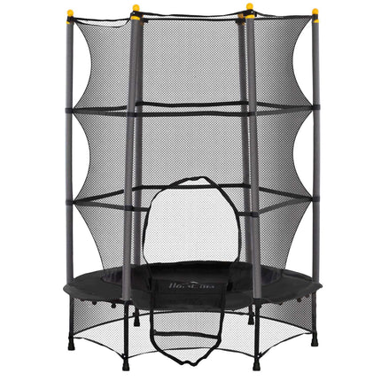 Children's trampoline with safety net, 140 cm, black