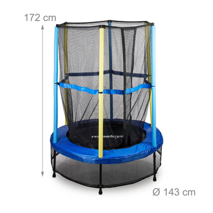 Children's trampoline with safety net