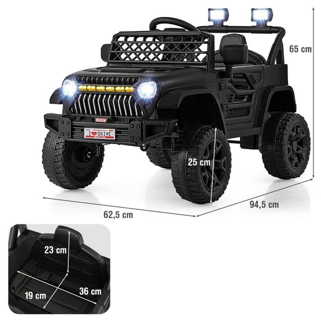 Children's truck with 12 V battery rechargeable electric car with remote control black