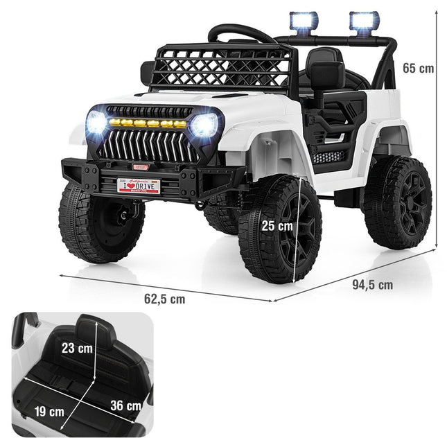 Children's truck with 12 V battery rechargeable electric car with remote control white