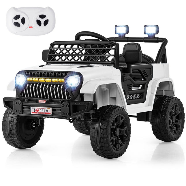Children's truck with 12 V battery rechargeable electric car with remote control white