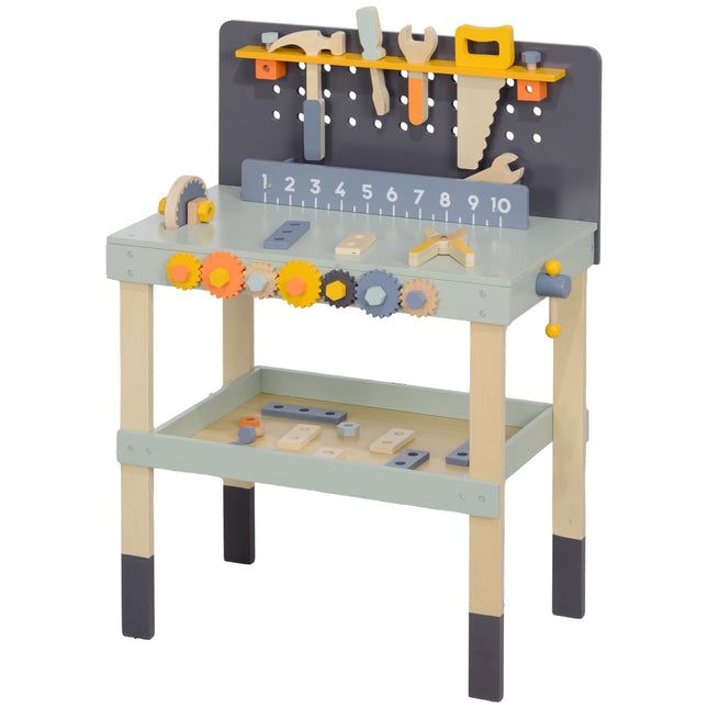 Tool bench set for children with accessories, ages 3-6