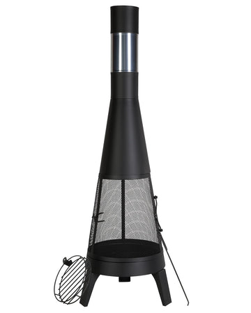 Chiminea 20 Inch Wood Burning Fire Pit With BBQ Grill