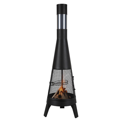 Chiminea 20 Inch Wood Burning Fire Pit With BBQ Grill