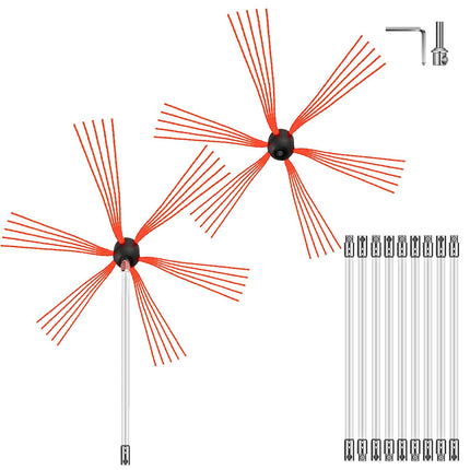 Chimney Sweep Kit, 33 Ft Nylon Rods, Drill Brush