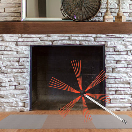 Chimney Sweep Kit, 9m Nylon Rods, Drill Powered Brush
