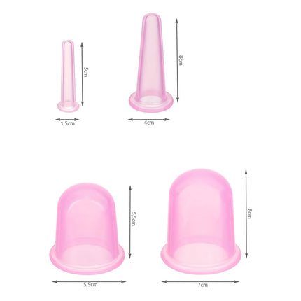 Chinese silicone cups with massager - set