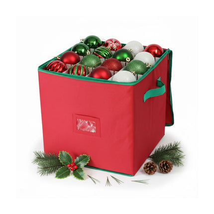 Christmas Bauble Storage Box, Holds 64, Adjustable Dividers