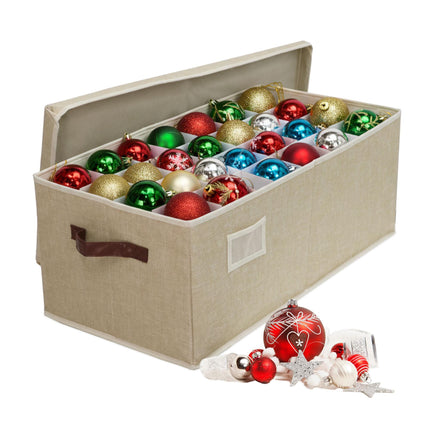 Christmas Bauble Storage Box, Holds 96, Adjustable Dividers