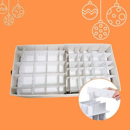 Christmas Bauble Storage Box, Holds 96, Adjustable Dividers