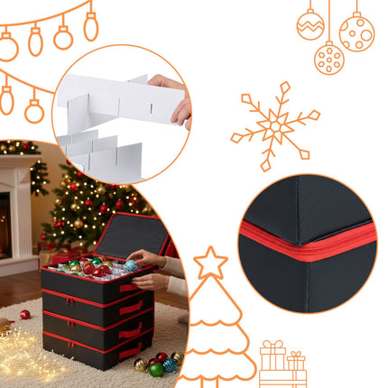 Christmas Bauble Storage Boxes, 4-Pack, 64 Capacity