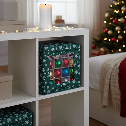 Christmas Bauble Storage Boxes, Set of 3 with Dividers