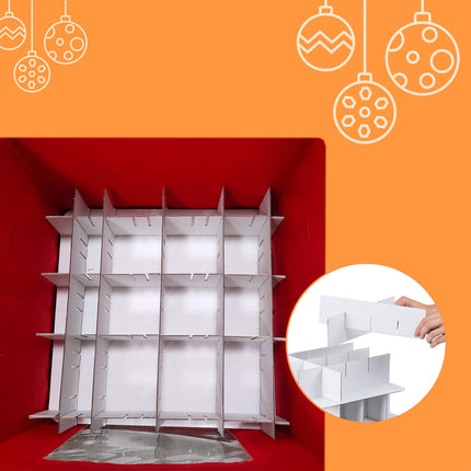 Christmas Bauble Storage Boxes, Set of 3 with Dividers