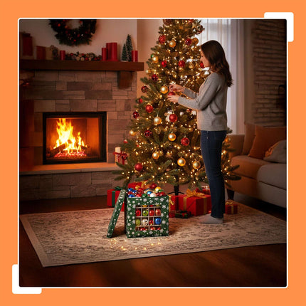 Christmas Bauble Storage Boxes, Set of 3 with Dividers
