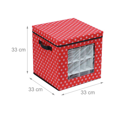 Christmas Bauble Storage Boxes, Set of 3 with Dividers