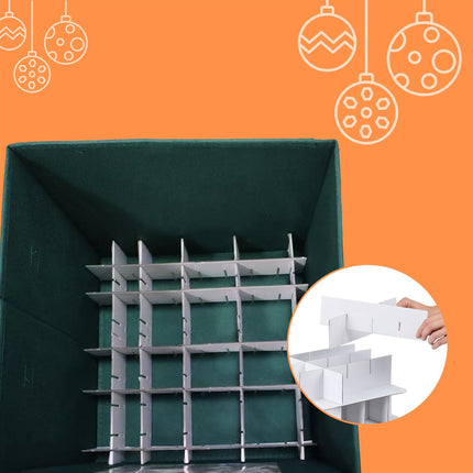 Christmas Bauble Storage Boxes, Set of 3 with Dividers