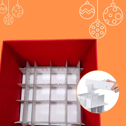 Christmas Bauble Storage Boxes, Set of 3 with Dividers