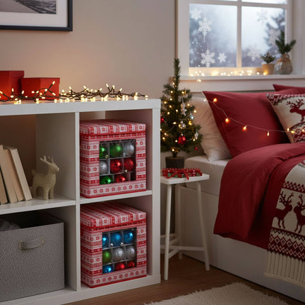 Christmas Bauble Storage Boxes, Set of 3 with Dividers