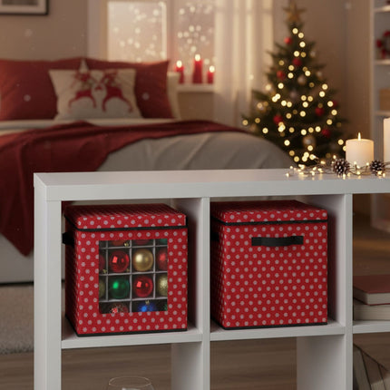 Christmas Bauble Storage Boxes, Set of 3 with Dividers