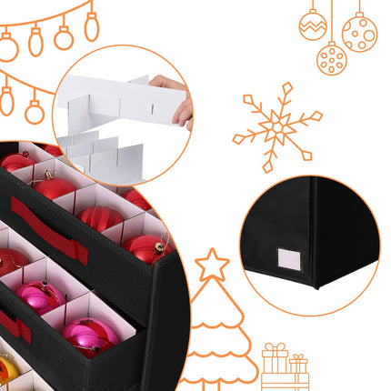 Christmas Bauble Storage Box with Adjustable Dividers