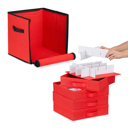 Christmas Bauble Storage Box with Adjustable Dividers