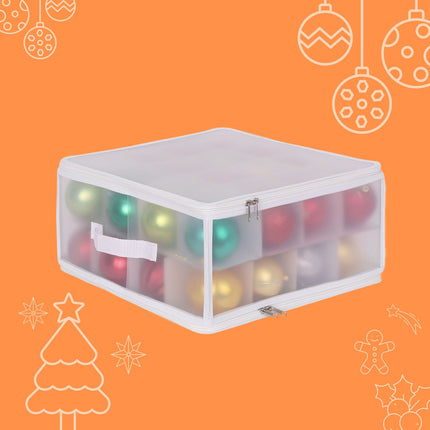 Christmas Bauble Storage Box with Adjustable Dividers