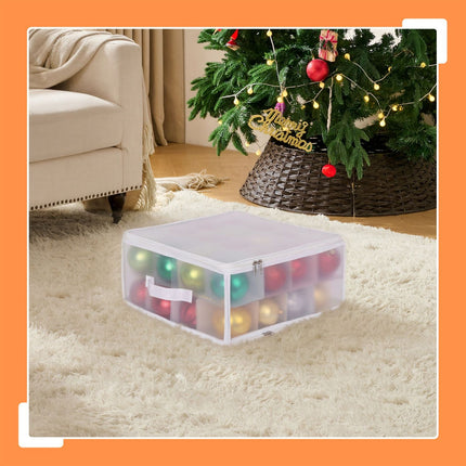 Christmas Bauble Storage Box with Adjustable Dividers