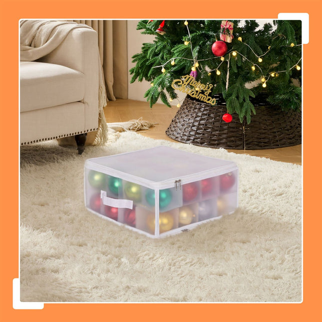 Christmas Bauble Storage Box with Adjustable Dividers